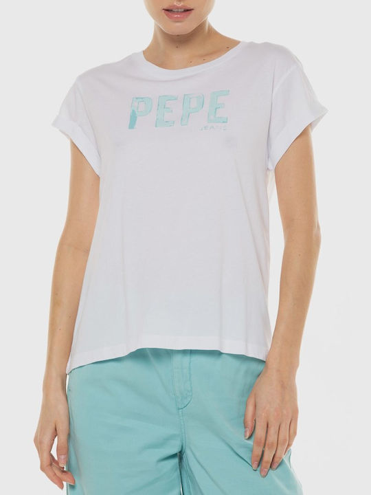 Pepe Jeans Feminin Tricou Alb