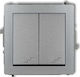 Karlik Recessed Wall Switch Lighting Two-Way without Frame Gray