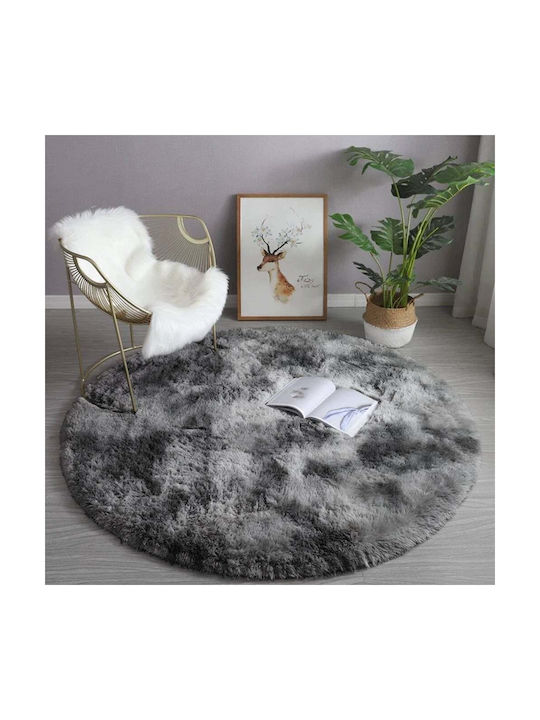 Strado Carpets Χαλί Στρογγυλό Shaggy Dark Grey