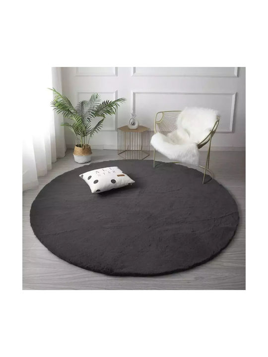 Strado Carpets Χαλί Στρογγυλό Dark Grey Φ160cm