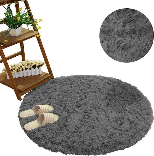 Strado Carpets 80cm Rutschfest Zottelig Dunkelgrau