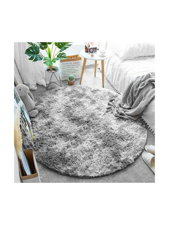 Strado Carpets Χαλί Στρογγυλό Shaggy Silver