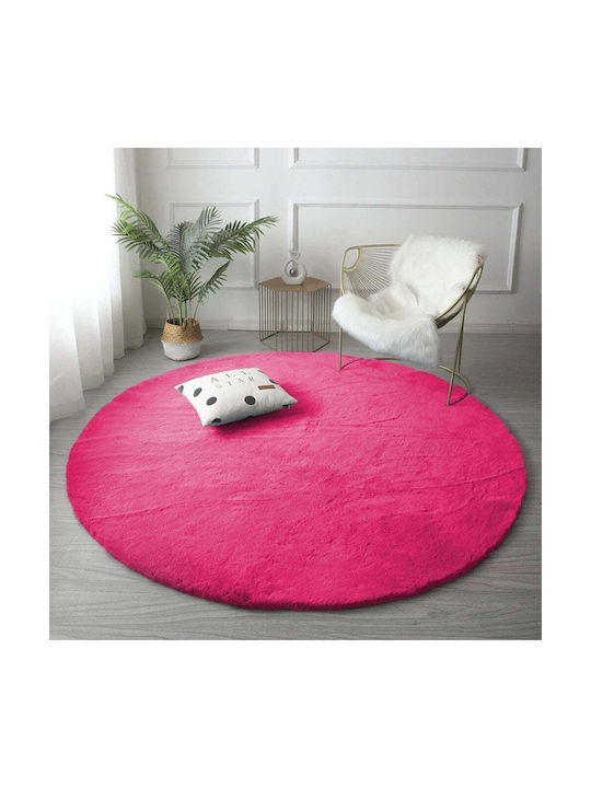 Strado Carpets Rug Round Shaggy Hotpink (pink)