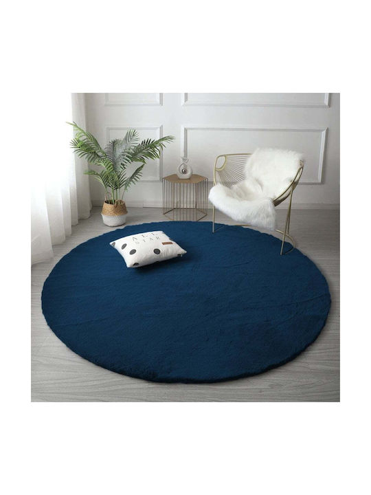 Strado Carpets Χαλί Στρογγυλό Shaggy Blue