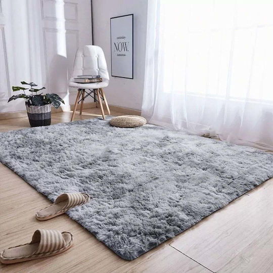 Strado Carpets Противоплъзгащо Килим Правоъгълена Shaggy Светло сиво