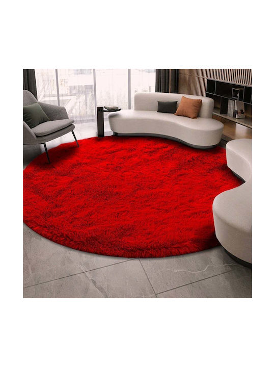 Strado Carpets Teppich Rund Zottelig Light Red