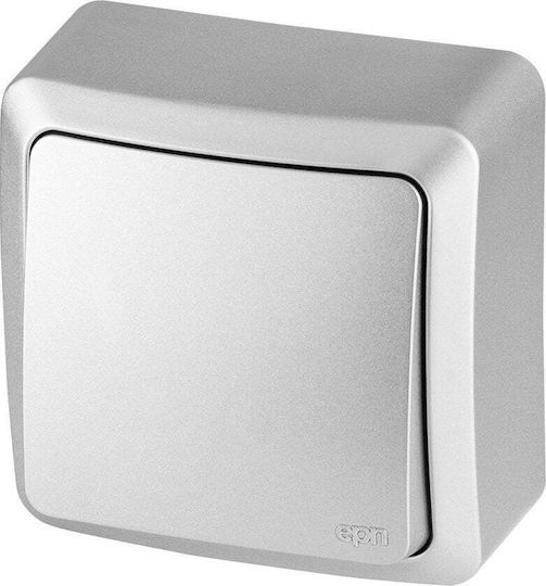 Elektro Plast Wall Switch Lighting One-Way with Frame Gray