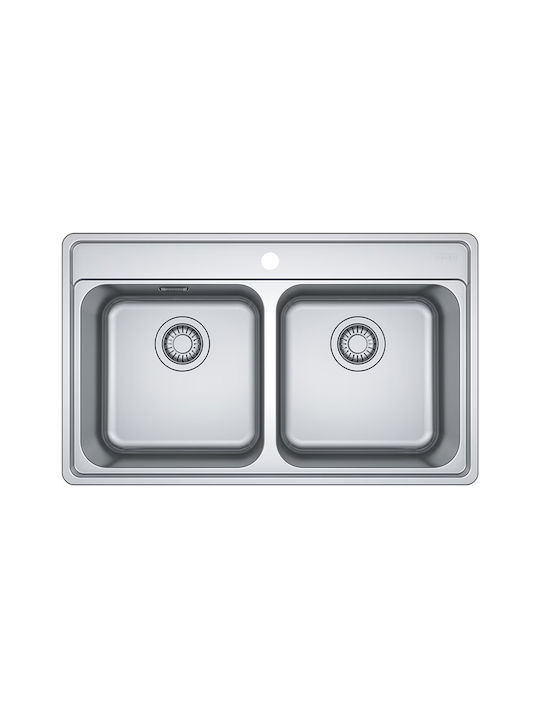 Franke Bell Bcx 620-35-35 Ένθετος Νεροχύτης Inox Μ79xΠ48cm Ασημί