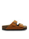 Bs Classic Arizona Leather Women's Flat Sandals in Orange Color Narrow Fit