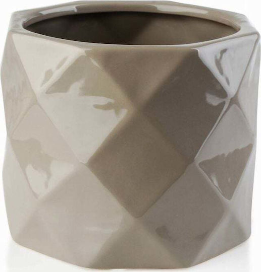 Mondex Ceramic Vase Basile Beige 18x15cm