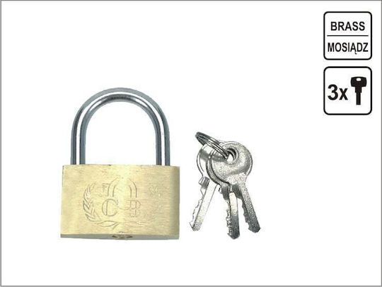 Vorel Bronze Padlock Brass with Key 25mm 1pcs