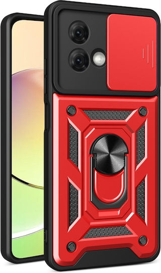 Rüstung Kickstand Rückseite Hülle Kameraschutz für Motorola Moto G84 5G Rot