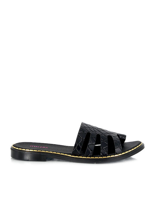 Malesa Women's Flat Sandals in Black Color