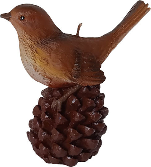 Etoile Decorative Candle Bird - Pine Cone 7x12cm