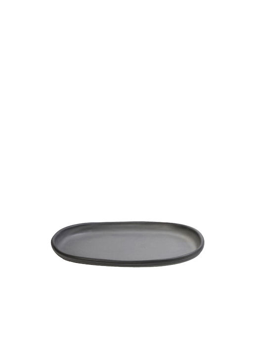 Espiel Canyon Teller Untiefe Oval Keramik Gray 21x21cm