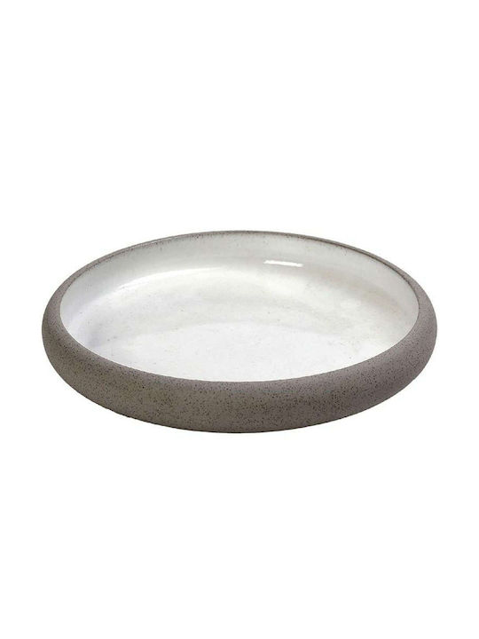 Espiel Sandy Plate Shallow Ceramic White with Diameter 20.3cm