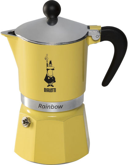 Bialetti Rainbow 3tz 0006537 Μπρίκι Espresso 3cups Κίτρινο