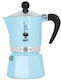 Bialetti Rainbow 3tz Espressokocher für den Herd 6 Tassen Blau