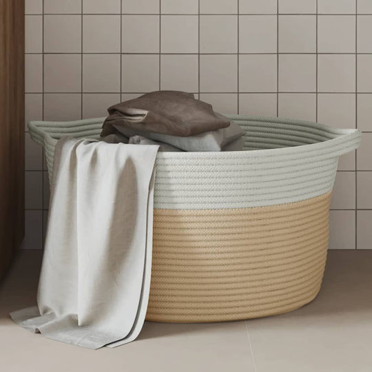 vidaXL Καλάθι Αποθήκευσης Υφασμάτινο Μπεζ 40x40x25cm