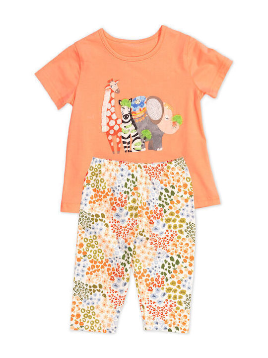 New College Kids Set with Leggings Summer 2pcs Orange