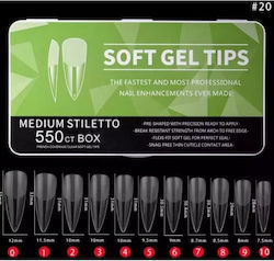 Soft Gel Tips Νυχιών Διάφανα 550τμχ T02115495