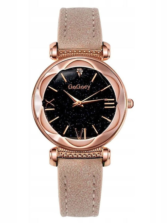 Damen Uhr mit Beige Stoffarmband
