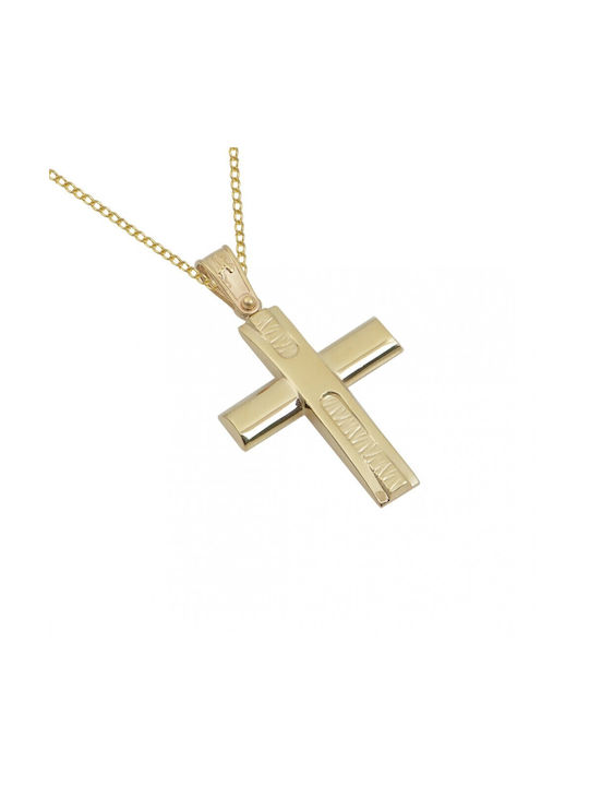 Gold Kreuz 14K mit Kette