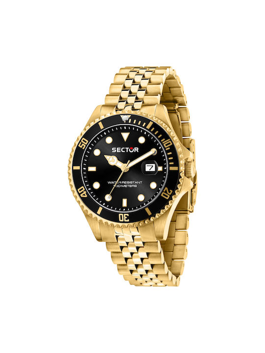 Sector Watch Battery with Gold Metal Bracelet