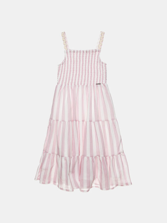 Alouette Mädchen Kleid Gestreift Rosa