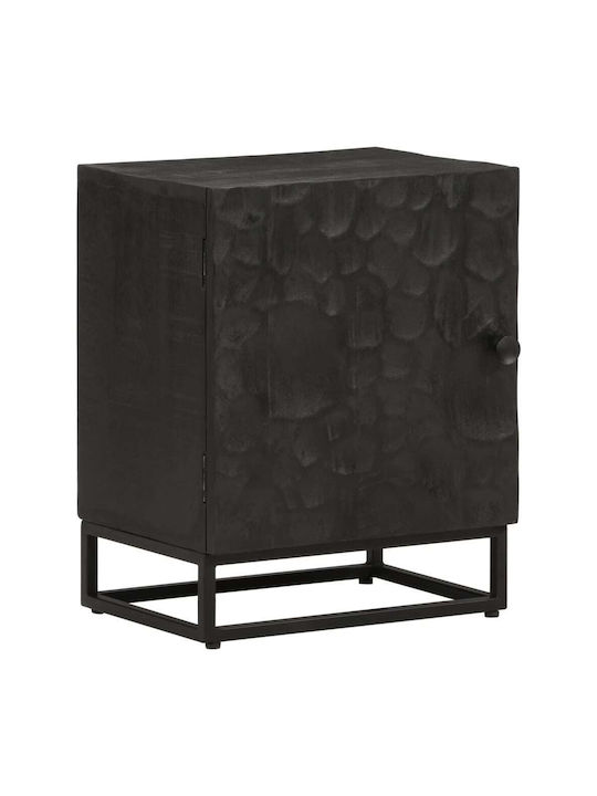 Wooden Bedside Table with Metal Legs Mango 40x30x50cm