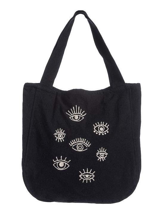Nef-Nef Homeware Eyes On Me Stoff Strandtasche Schwarz