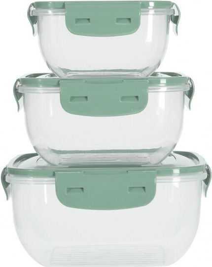 Excellent Houseware Alberta Set Cutii De Prânz Din Plastic Verzi 3 Bucăți