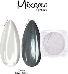 Mixcoco Dekopulver für Nägel in Silber Farbe