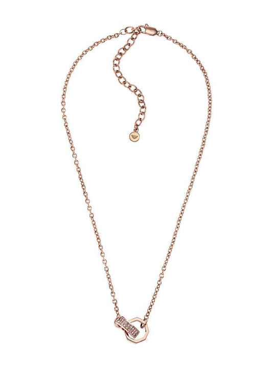 Emporio Armani Sentimental Halskette aus Rosa Vergoldetem Stahl