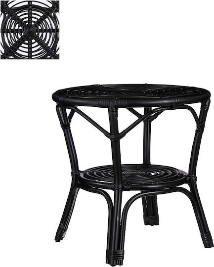 Round Side Table Zambia Made of Bamboo Black 55x55x56 cm