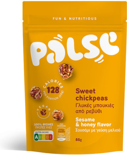 Palse Τραγανές Μπουκιές Sweet Chickpeas από Ρεβύθι με Σουσάμι & Μέλι 85gr
