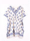 Boho Short Blue Beach Kaftan