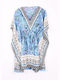 Boho Short Blue Beach Kaftan