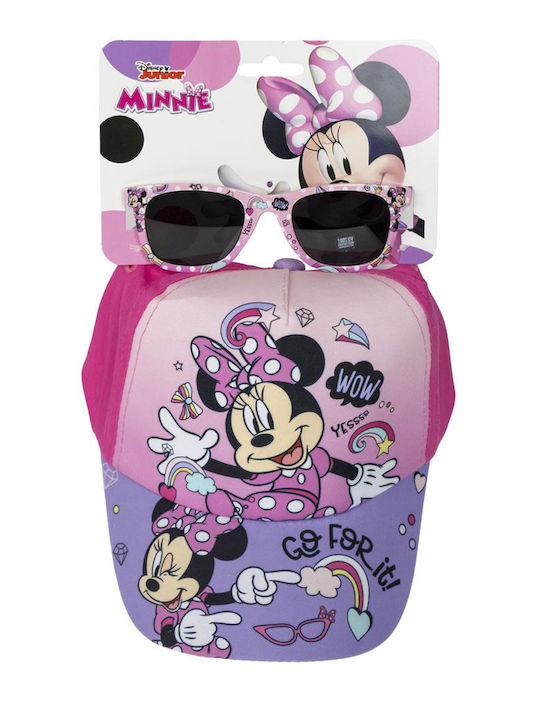 Hut Set Jockey Brille Rosa "Minnie Maus" 3+ Jahre Disney