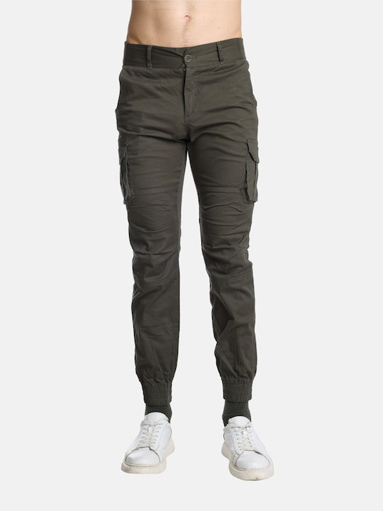 Paco & Co Men's Trousers Cargo Elastic in Regular Fit Army