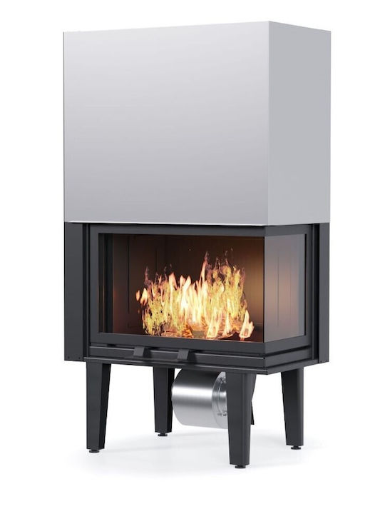 Thermiki ATS 70 Corner Wood Fireplace Insert with Right Corner Window