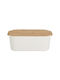 Excellent Houseware Bread Box with Lid Plastic White 33x18.5x12cm