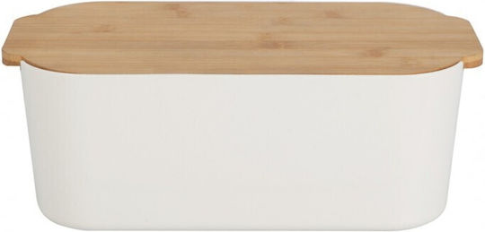 Excellent Houseware Ψωμιέρα με Καπάκι Πλαστική Λευκή 33x18.5x12cm