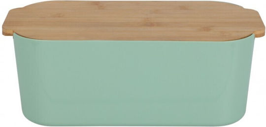 Excellent Houseware Ψωμιέρα με Καπάκι Πλαστική Πράσινη 33x18.5x12cm