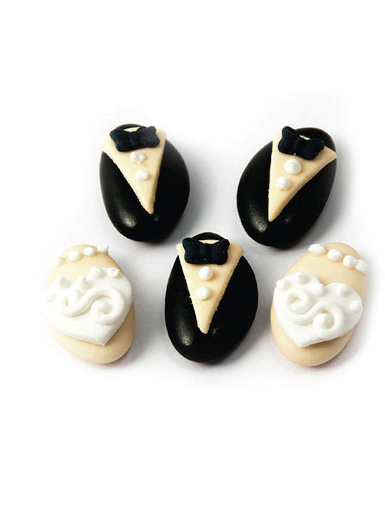 Zaxaropolis Decorated "groom-bride" 100pcs Beige Black