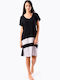Zen Sommer Damen Nachthemd Black