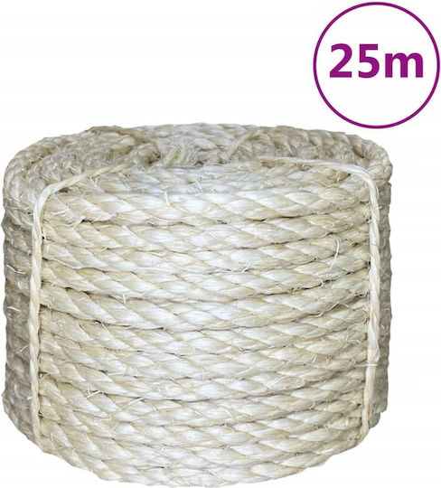 vidaXL Σχοινί Στριφτό 8mm 25m Σιζάλ 1.2kg