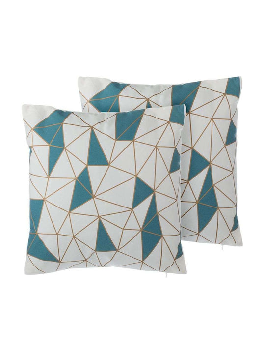 Beliani Μαξιλάρι Καναπέ από 100% Βαμβάκι Blue Clarkia 45x45εκ.