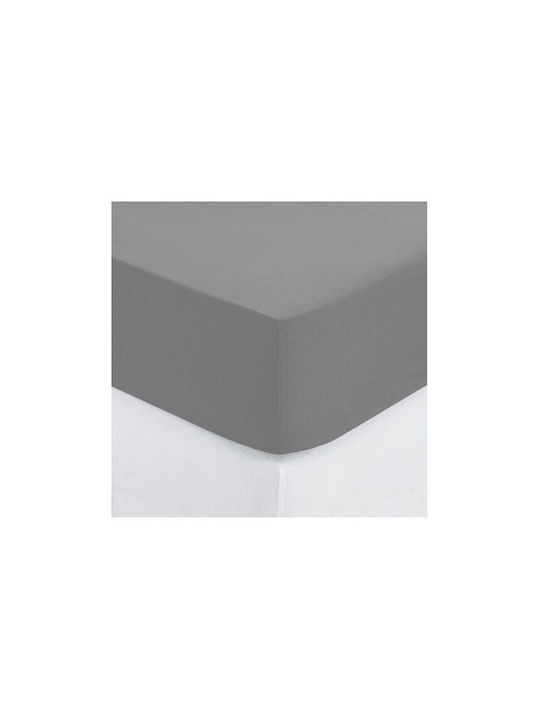 Atmosphera Sheet Double with Elastic 140x190cm. Gray