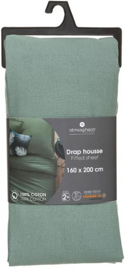 Atmosphera Cearșaf Single 160x200cm. Dark Green